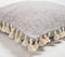 Solid Tasseled Grey Cotton Cushion Cover, 18 x 18 inches