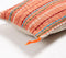 Striped & Tasseled Slub Coral Lumbar Cover, 12 x 8 inches