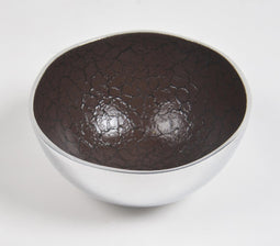 Textured Aluminium Brown Serving Bowl