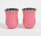 Textured Stainless Steel Pink Glasses (Set of 2)
