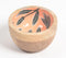 Tropical Leaves Orange Enameled & Turned Mango Wood Bowl