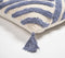 Tufted & Tasseled Cadet Lines Cotton Cushion Cover