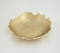 Uneven Cut Edge Round Aluminium Serving Bowl