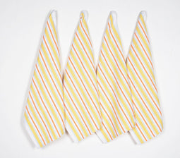 Yarn-Dyed Citrus striped Cotton Kitchen Towels (set of 4)