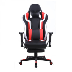 Game chair Tornado Relax Office chair - with footrest - ergonomically adjustable - red black