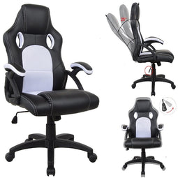 Office chair racing gaming style premium design Wouter white black