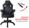 Gaming chair Wouter junior desk chair - racing gaming style - height adjustable - black