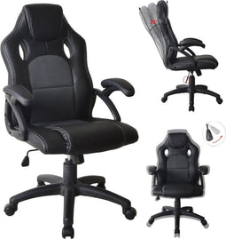 Gaming chair Wouter junior desk chair - racing gaming style - height adjustable - black