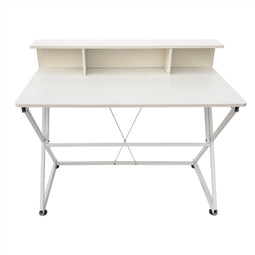 Desk table computer laptop Tough - industrial modern style - 110 cm wide - white
