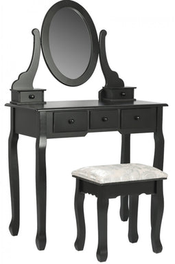 Dressing table make up makeup dressing table with mirror and stool black