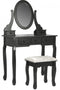 Dressing table make up makeup dressing table with mirror and stool black