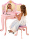 Dressing table make-up make-up table Princess girl with mirror and pink stool
