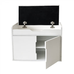Shoe cabinet bench hall with storage space - shoe rack - foldable with seat cushion white
