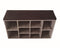 Shoe cabinet hall bench - open shoe rack - with seat cushion - brown colored