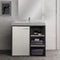 Washbasin base cabinet - bathroom furniture - gray with white