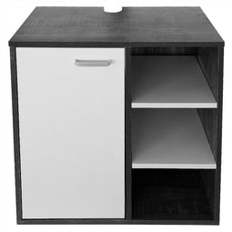 Washbasin base cabinet - bathroom furniture - gray with white