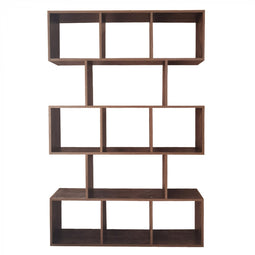 Room divider - open compartment cabinet - bookcase - vintage brown