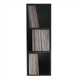 Lp records vinyl storage cabinet - 3 compartments - black