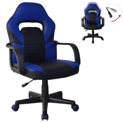 Gaming chair Thomas junior - office chair racing gaming style - height adjustable - black blue