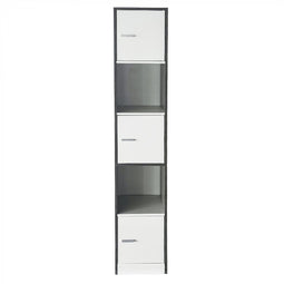 Column cabinet bathroom - storage cabinet bathroom bedroom or hall - 180 cm high - gray