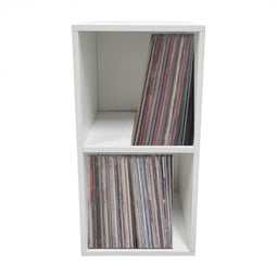 Vinyl LP record storage cabinet - 2 compartments - white
