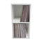 Vinyl LP record storage cabinet - 2 compartments - white