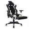 Gaming chair office chair Thomas - with footrest - racing style - black and white