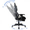 Gaming chair office chair Thomas - with footrest - racing style - black and white
