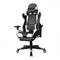 Gaming chair office chair Thomas - with footrest - racing style - black and white