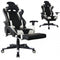 Gaming chair office chair Thomas - with footrest - racing style - black and white