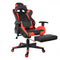 Office chair racing gaming chair style with footrest high premium design Thomas black red