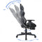 Gaming chair office chair Thomas - with footrest - racing style - ergonomically adjustable - black