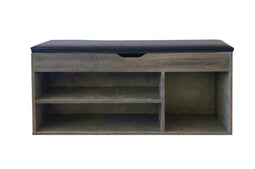 Shoe cabinet hall bench with storage space - shoe rack - with seat cushion