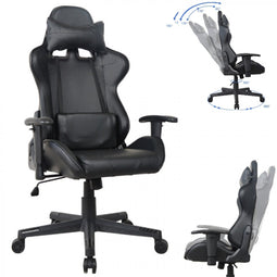 Office chair gaming chair Thomas - racing gaming style chair - ergonomic - black design