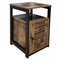 Bedside table industrial Tough design - hall side table - black metal brown wood