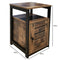 Bedside table industrial Tough design - hall side table - black metal brown wood
