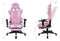 Gaming chair Thomas with footrest - office chair racing style - ergonomic - pink white