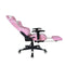 Gaming chair Thomas with footrest - office chair racing style - ergonomic - pink white