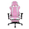 Gaming chair Thomas with footrest - office chair racing style - ergonomic - pink white