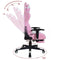 Gaming chair Thomas with footrest - office chair racing style - ergonomic - pink white
