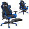 Office chair racing gaming chair style with footrest high premium design Thomas black blue
