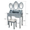 Dressing table - make-up table make up make-up - dressing table - mirror and stool - gray
