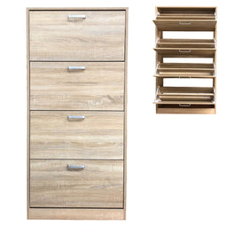 Shoe cabinet shoe rack Sipos wood 3 compartments white