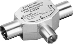 Goobay Koax-T-Adapter: double coax socket > coax plug - adapter plug made of metal