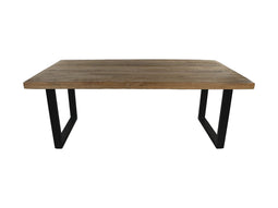 HSM Collection Eettafel rechthoekig - 200x100x78 - Naturel/zwart - Mangohout/metaal
