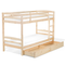 Beliani REGAT - Stapelbed - Lichte houtkleur - 90 x 200 cm - Dennenhout