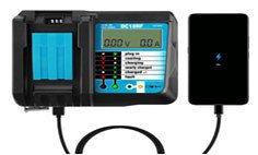 Charger with LED display suitable for Makita 14.4 and 18V battery BL1840 battery BL1850, BL1860