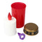 LED grave light red with flickering candle light including 2x AA Mignon LR6 standard batteries