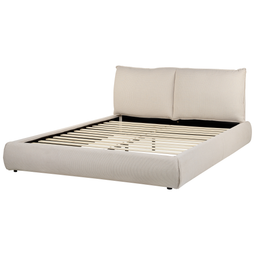 Beliani VINAY - Tweepersoonsbed - Beige - 160 x 200 cm - Polyester