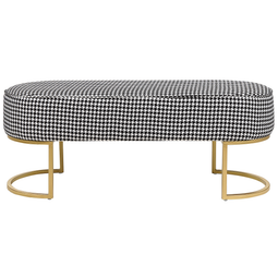 Beliani MILRY - Voetenbank - Zwart/Wit - Polyester